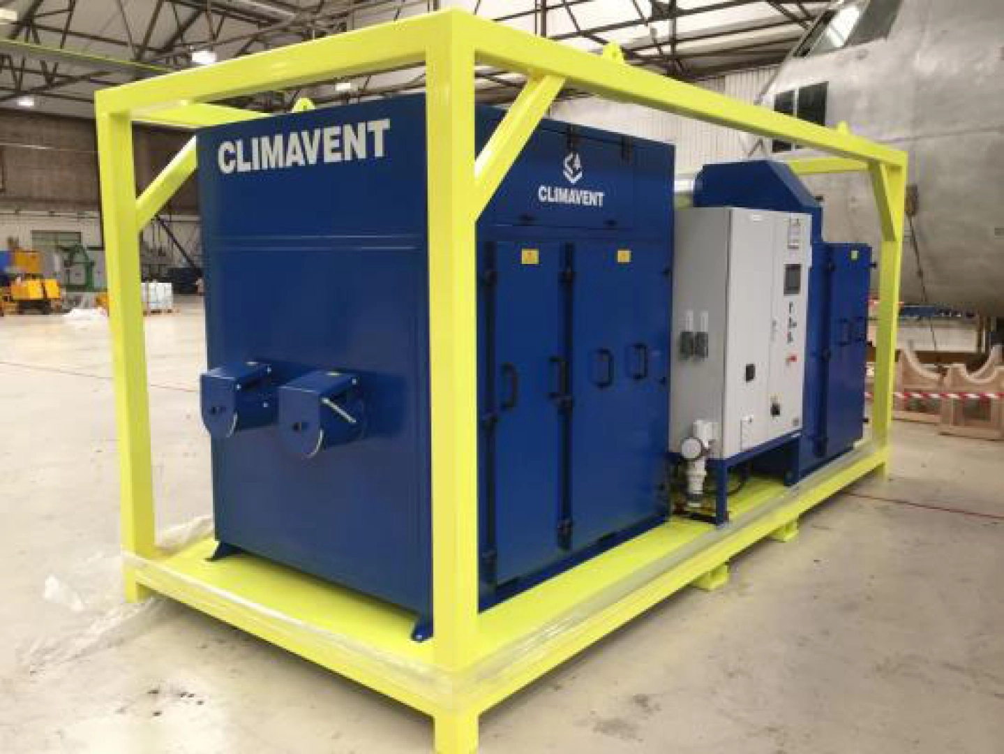 Mobile Paint Fume Extraction Unit for a Paint Shop for the shipbuilding industry within the UK