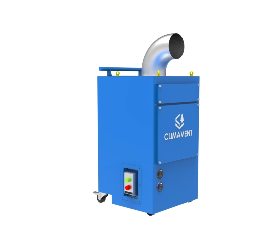 Mobile Solvent Fume Extraction Units Hwith a hose connection point enabling up to 10mtrs of ductwork to be connected to the extraction unit