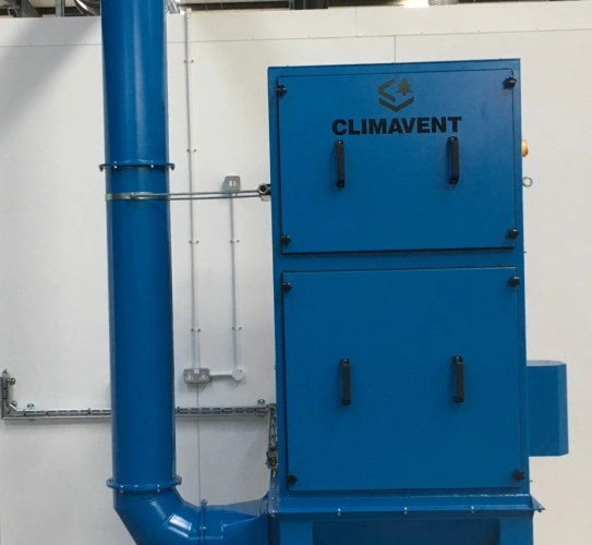 Installed PA18 dust extraction unit with ductwork connection