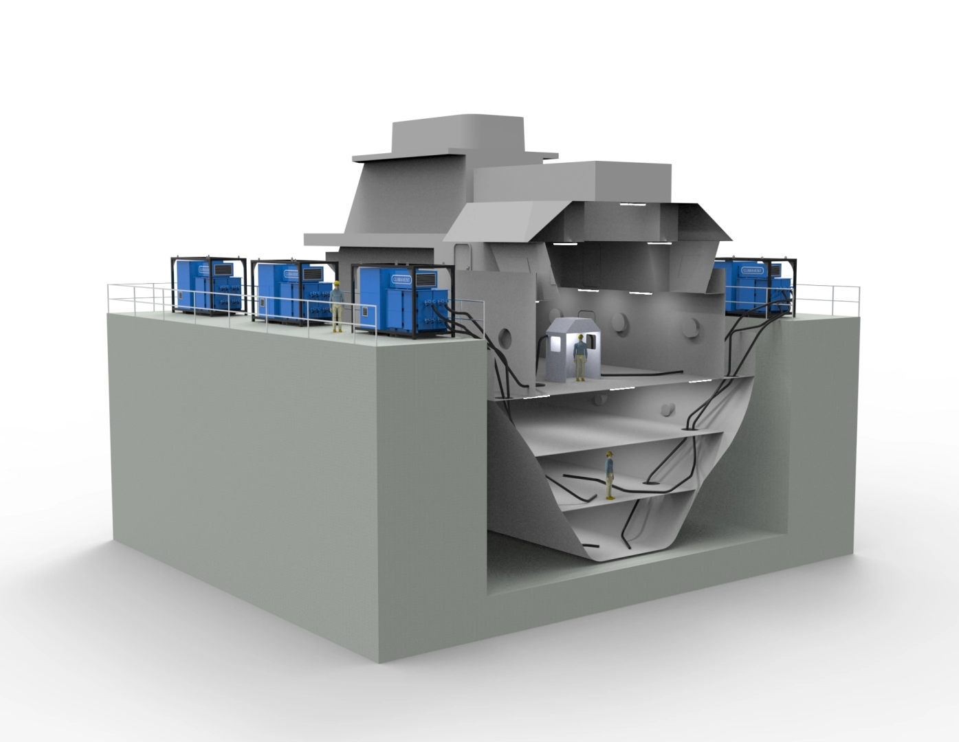 Mobile Industrial Paint Fume Extraction for Shipbuilding detailing how the extraction works below sea level.