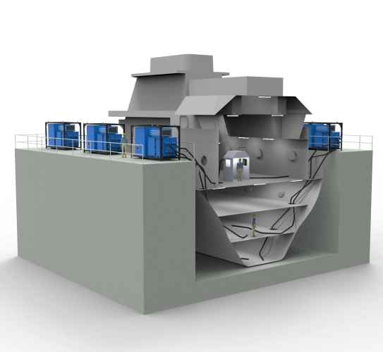 Mobile Industrial Paint Fume Extraction for Shipbuilding detailing how the extraction works below sea level.