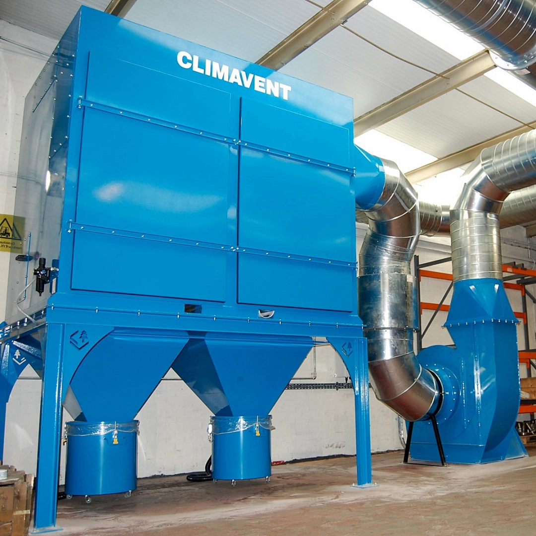 Internal reverse jet filtration unit with a centrifugal fan based in the UK.