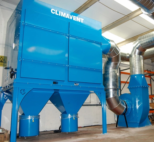 Internal reverse jet filtration unit with a centrifugal fan based in the UK.